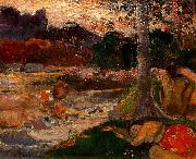 Paul Gauguin Tahitians on the Riverbank oil painting artist